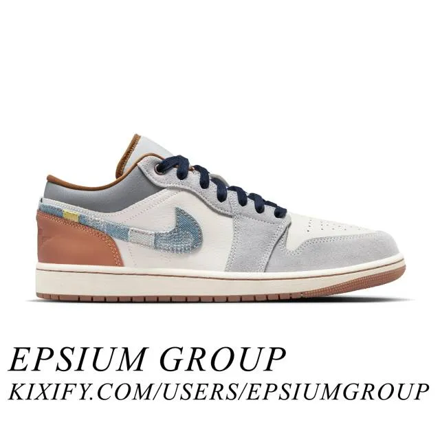 Nike Air Jordan 1 Low SE (Repaired Denim Swoosh/ Cream/ ...