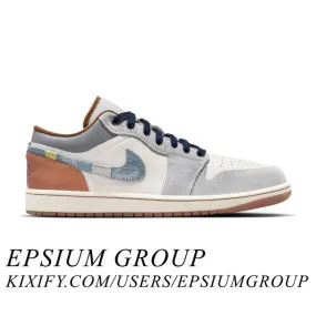 Nike Air Jordan 1 Low SE (Repaired Denim Swoosh/ Cream/ ...