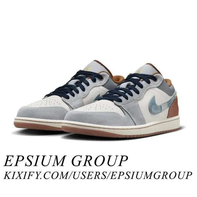 Nike Air Jordan 1 Low SE (Repaired Denim Swoosh/ Cream/ ...