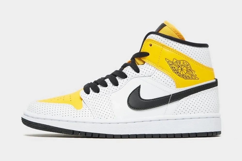 Nike Air Jordan 1 Mid White Black University Gold