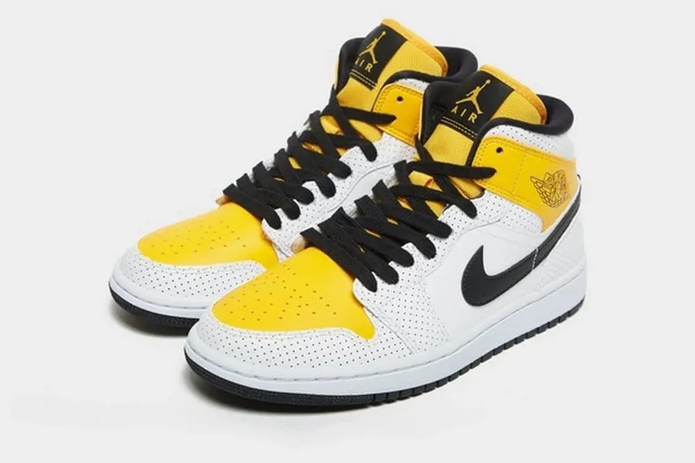 Nike Air Jordan 1 Mid White Black University Gold