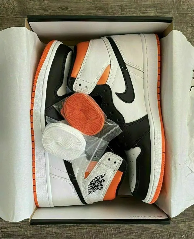 Nike Air Jordan 1 Retro High OG Electro Orange 4-14 Whit...