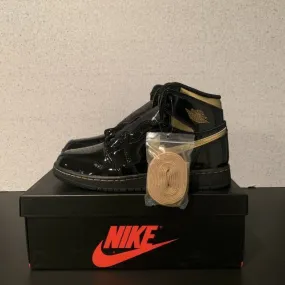 Nike Air Jordan 1 Retro High OG Patent 4-14 Black Metall...