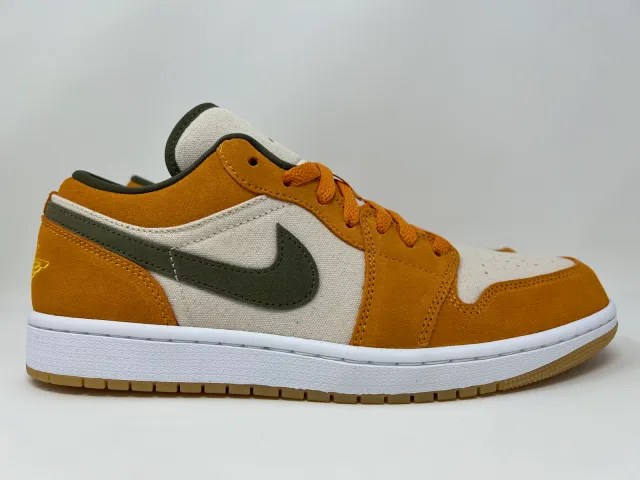 Nike Air Jordan Retro I 1 Low SE Light Curry Orange Oli ...