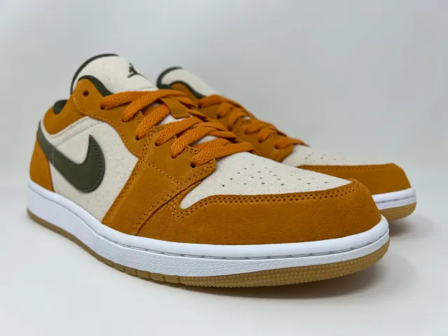 Nike Air Jordan Retro I 1 Low SE Light Curry Orange Oli ...