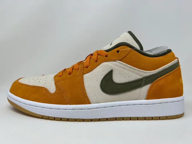 Nike Air Jordan Retro I 1 Low SE Light Curry Orange Oli ...