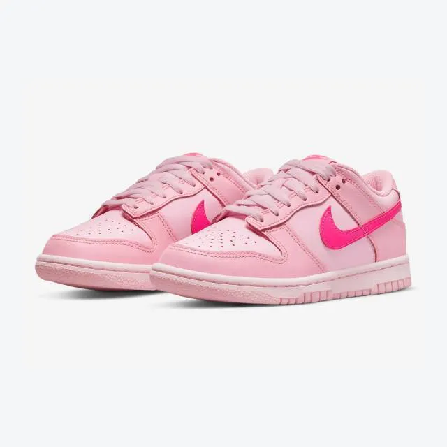 Nike dunk low gs (triple pink/ medium soft pink/ hyper pink/ pink foam) big kids 3.5y-7y dh9765-600