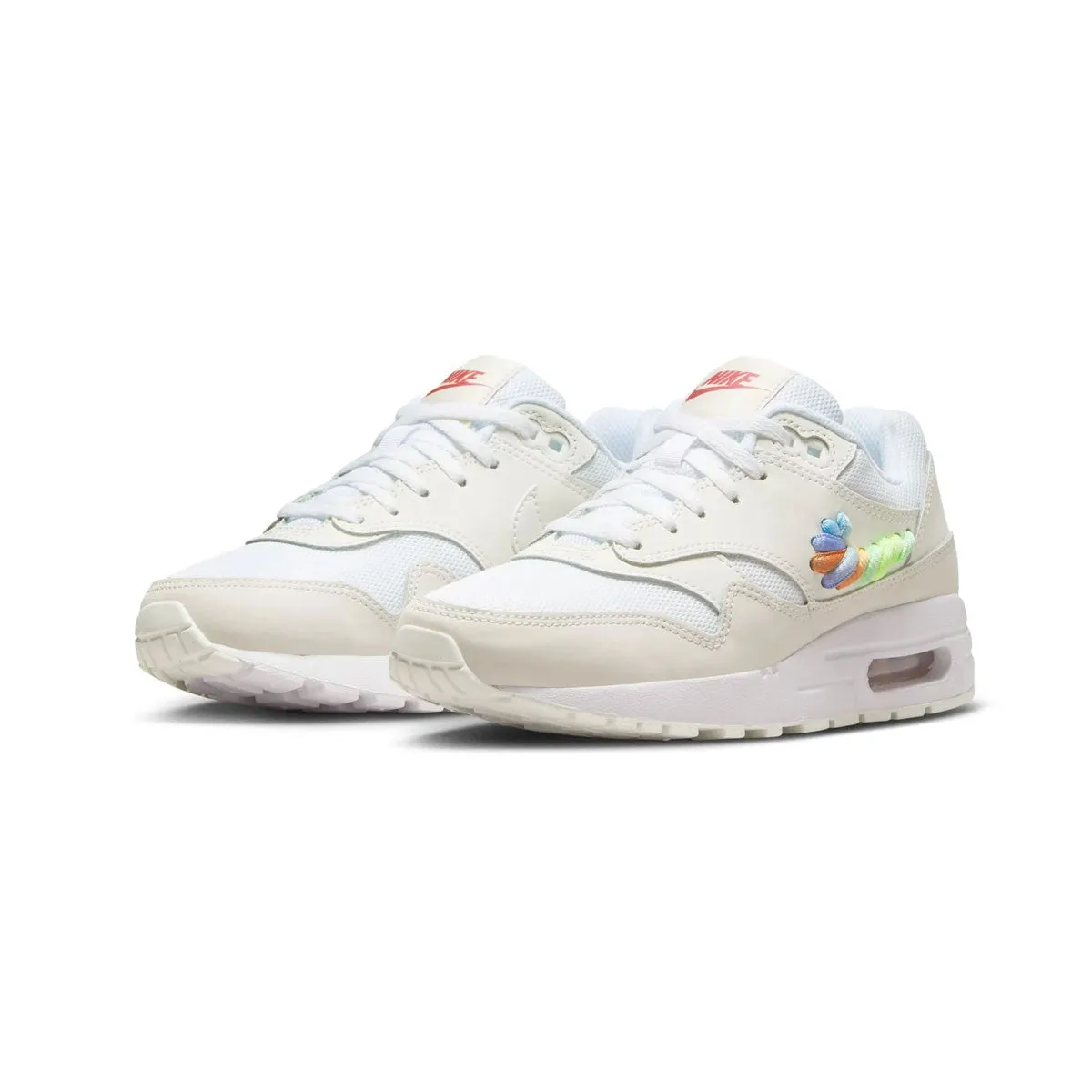 Nike GS Air Max 1 SE White Rainbow Lace Swoosh