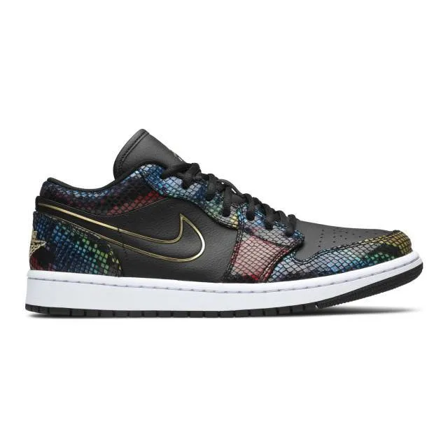 Nike Women's Air Jordan 1 Low (Multicolor Snakeskin/ Bla...