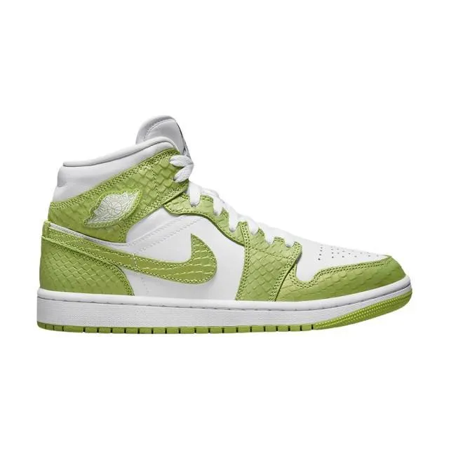 Nike Women's Air Jordan 1 Mid SE (Green Python/ White/ V...