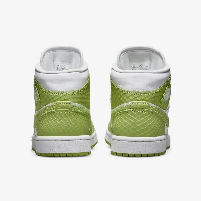 Nike Women's Air Jordan 1 Mid SE (Green Python/ White/ V...