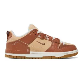 Nike women's dunk low disrupt 2 (brown crocodile/ brown/ mineral clay/ sail/ white onyx) sizes 6-10