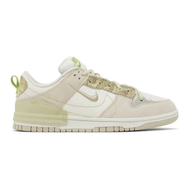 Nike women's dunk low disrupt 2 (green snake/ phantom/ olive aura/ vivid green/ light stone) sizes 6