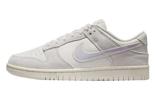 Nike women's dunk low (iridescent swoosh/ sail/ multi-color/ siren red/ hyper pink/ phantom) sizes 5-12 hf5074-133