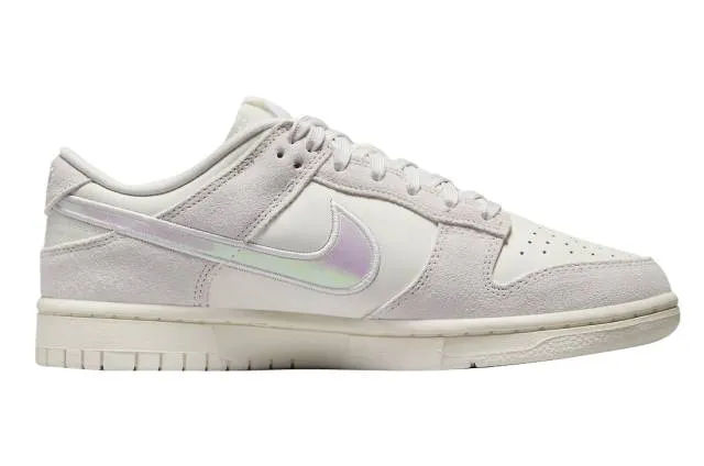 Nike women's dunk low (iridescent swoosh/ sail/ multi-color/ siren red/ hyper pink/ phantom) sizes 5-12 hf5074-133