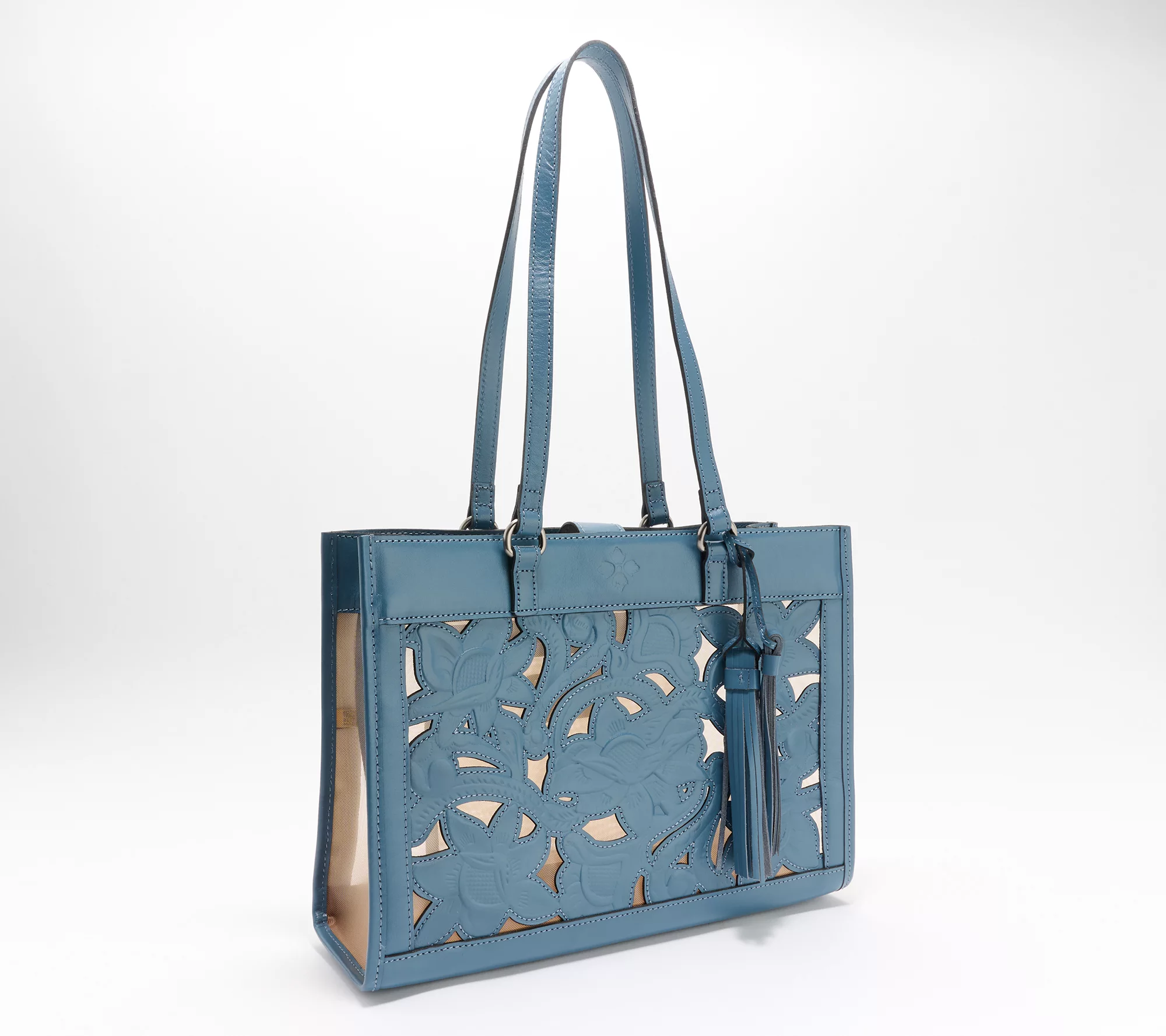 Patricia Nash Gianella Leather & Mesh Cavo Cut Out Tote