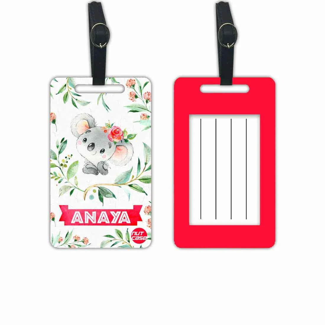 Personalised Passport Cover Suitcase Tag Set for Children - Cute Koala