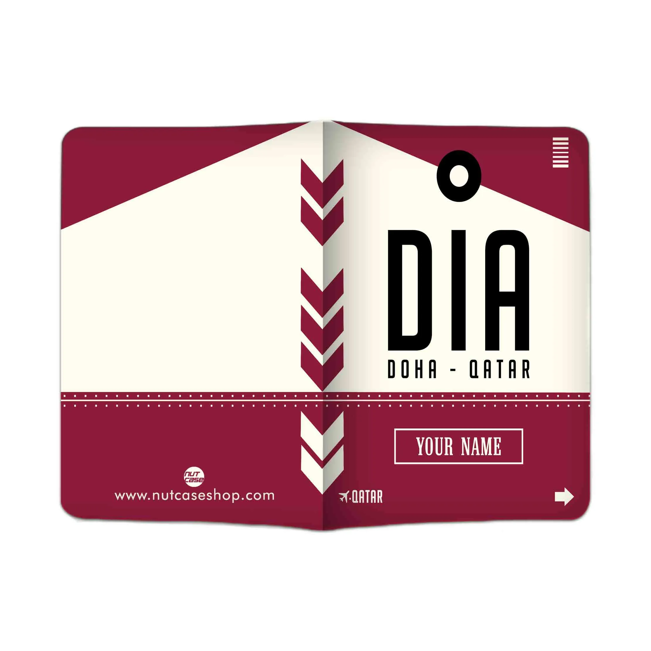 Personalized Passport Cover With Name Suitcase Tag - Doha - Qatar