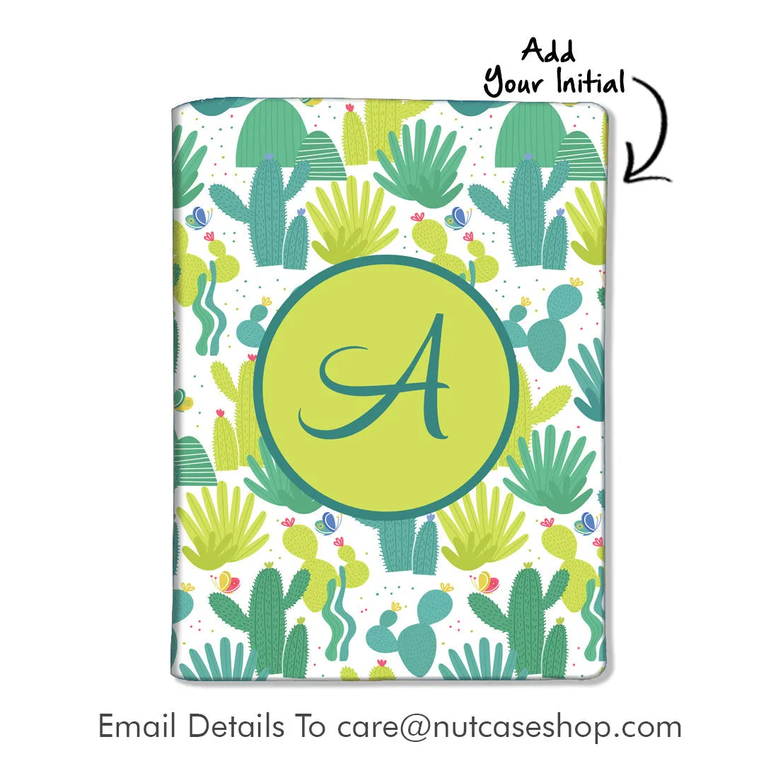 Personalized Passport Cover With Name Suitcase Tag- Cactus Art