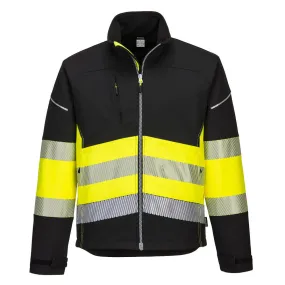 Portwest PW375 Hi Vis Softshell Jacket - Yellow / Black - Large