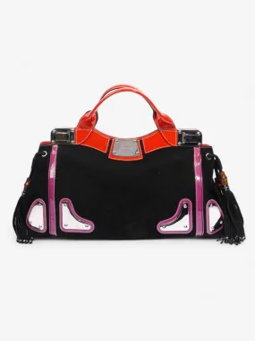 Race Tote Black / Purple / Red Suede Medium