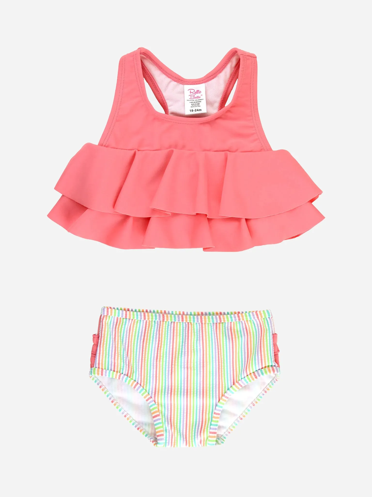     RUFFLEBUTTS  Girls' Flounce Bikini Set    