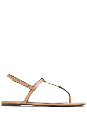 Saint Laurent   5mm Cassandra leather flat sandals 