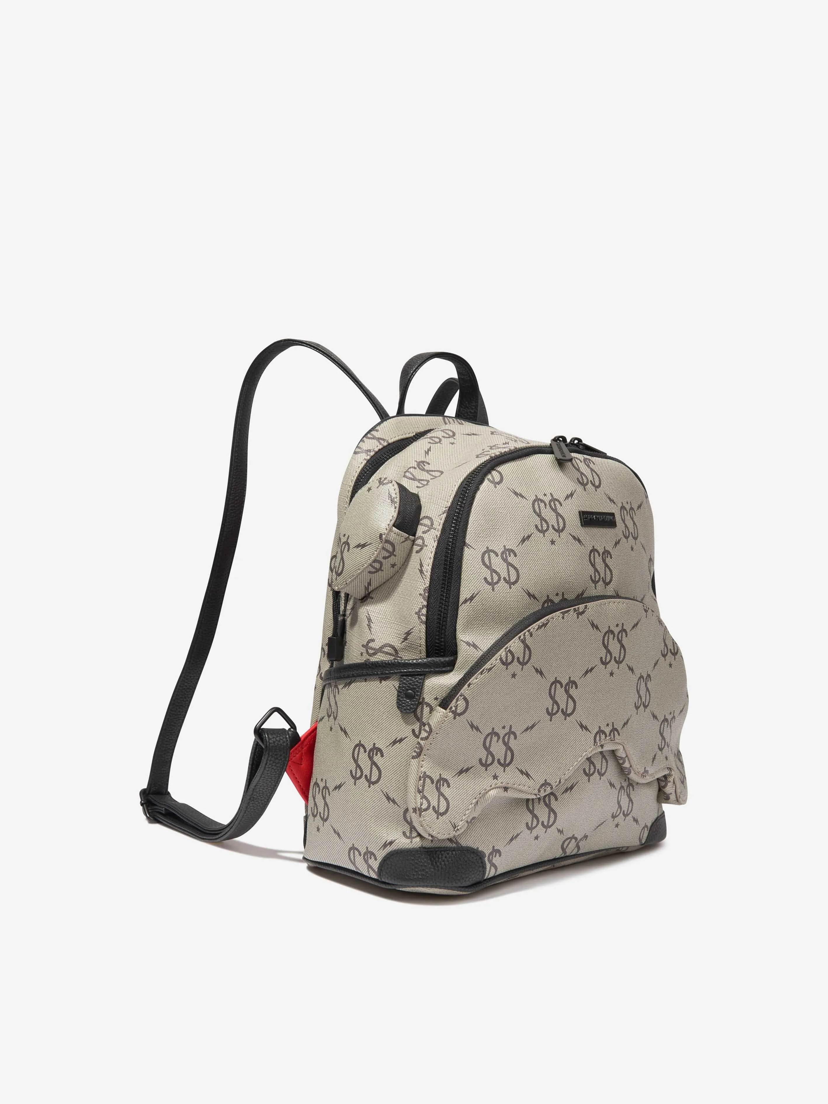 Sprayground Kids Double Money Savage Backpack in Grey