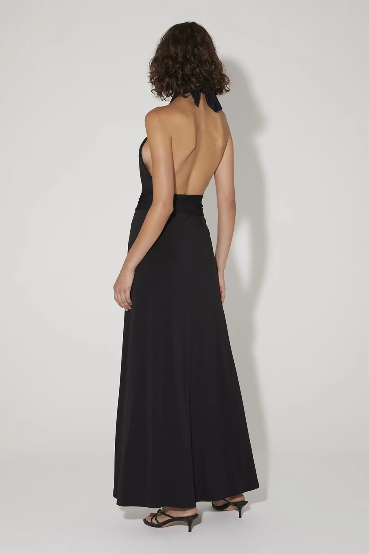 Tempest Halter Wrap Dress - Black