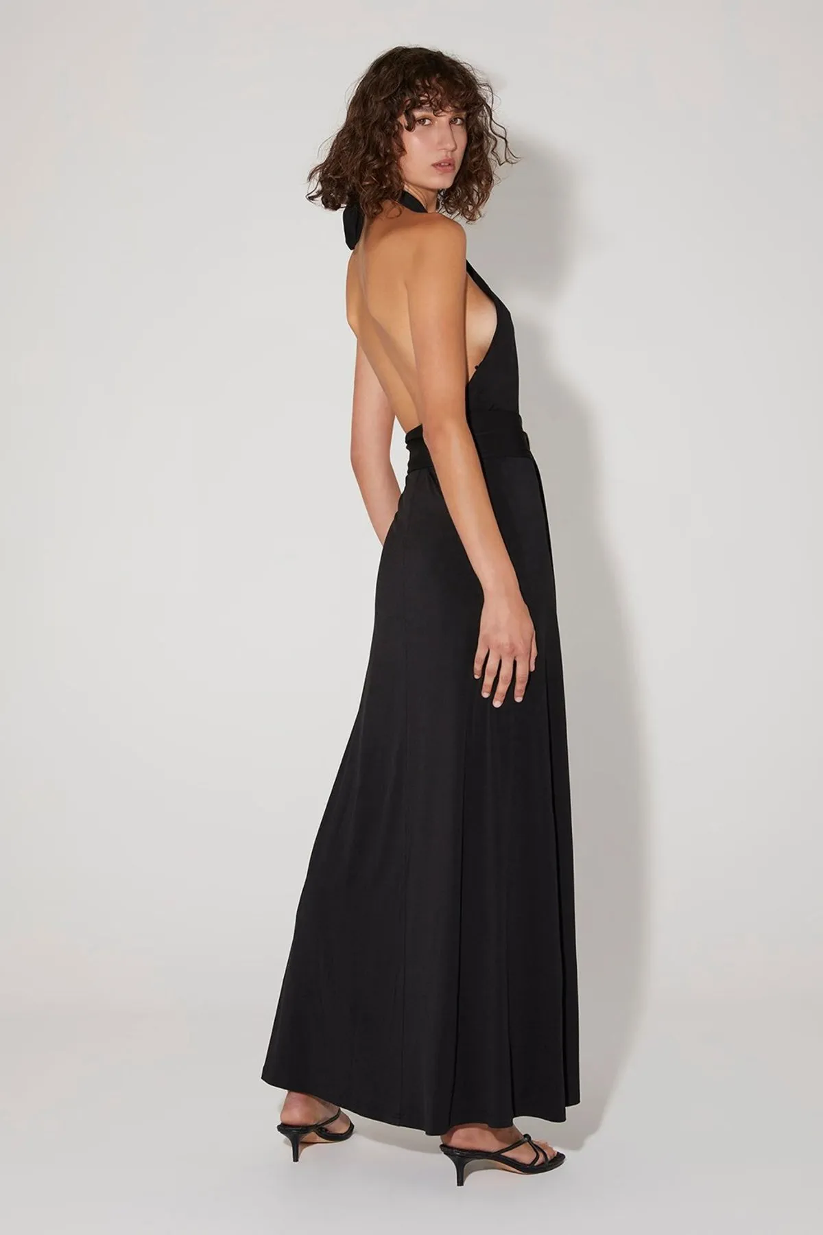 Tempest Halter Wrap Dress - Black