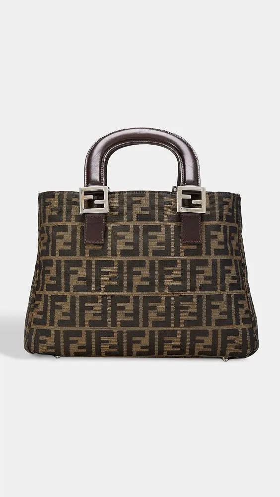 What Goes Around Comes Around   Fendi Brown Zucca Handbag Tote 