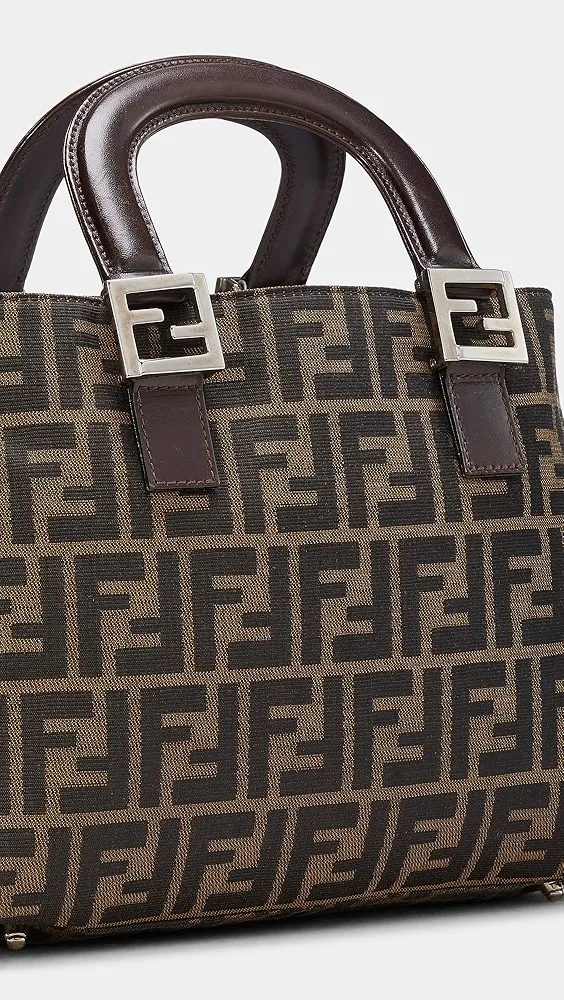 What Goes Around Comes Around   Fendi Brown Zucca Handbag Tote 