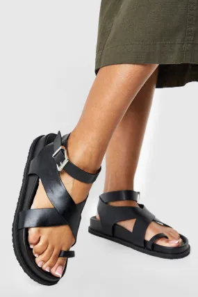 Wide Width Cross Strap Toe Post Sandals