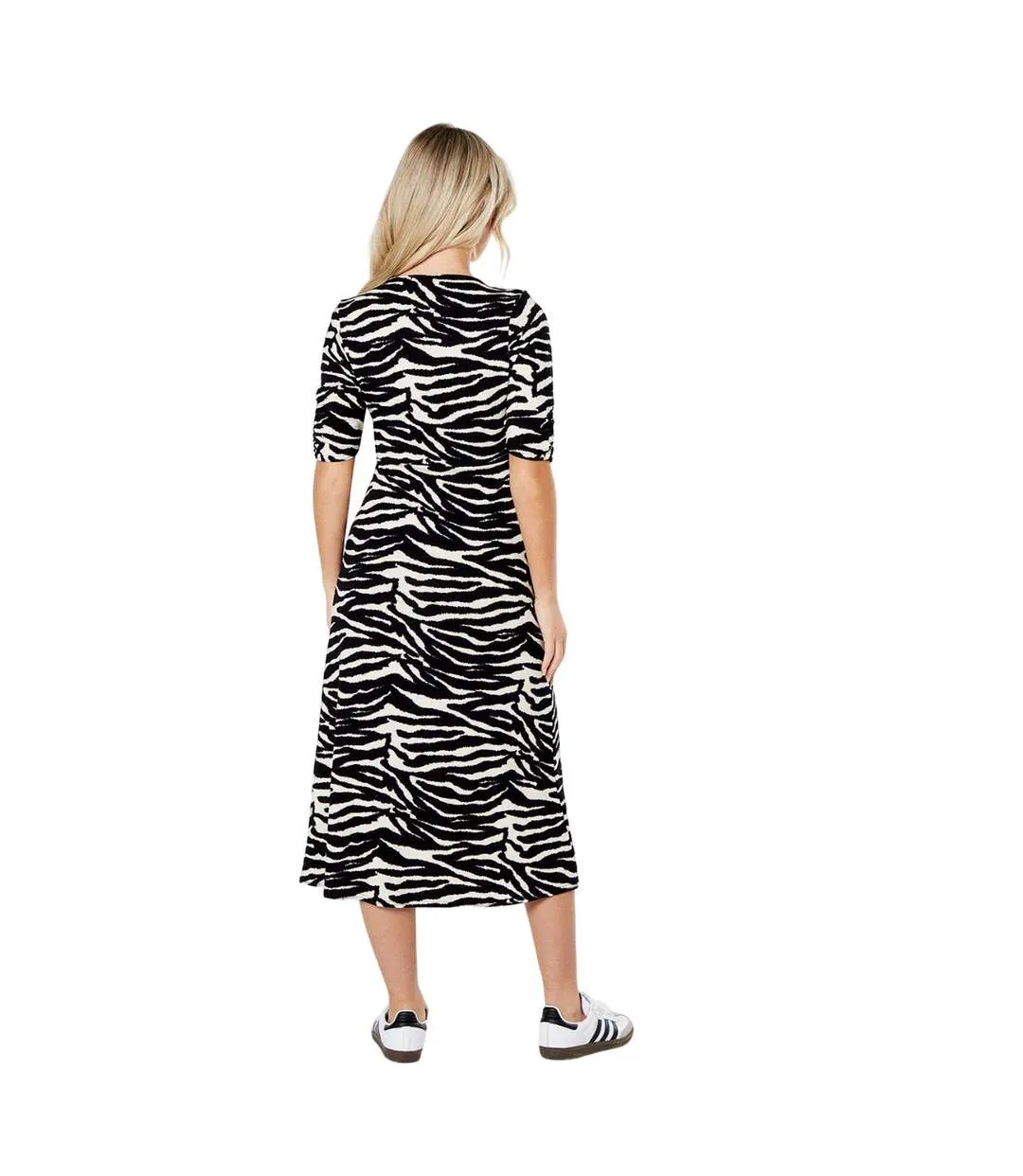 Womens/ladies zebra wrap petite midi dress black/white Dorothy Perkins